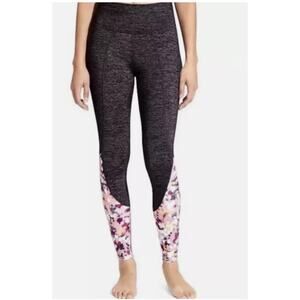 Athleta Leggings Womens Small Gray Petal Chaturanga Floral Panel High‎ Rise Yoga